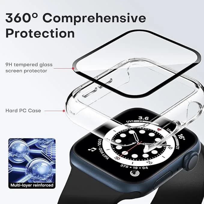 SZKŁO OBUDOWY DO APPLE WATCH 4/5/6/SE 40MM | TWARDY PRZEZROCZYSTY