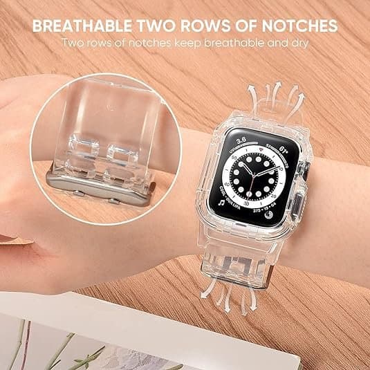 Pasek etui do Apple Watch 41mm 40mm 38mm przezroczysty