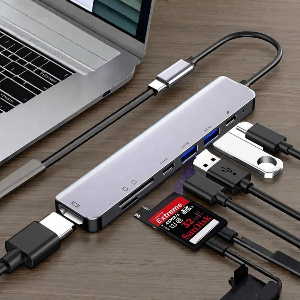 Stacja dokująca USB-C 7-w-1 USB-C HDMI 4K SD Macbook Pro / Air