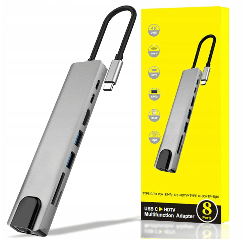 USB-C 8-w-1 HDMI 4K SD Macbook