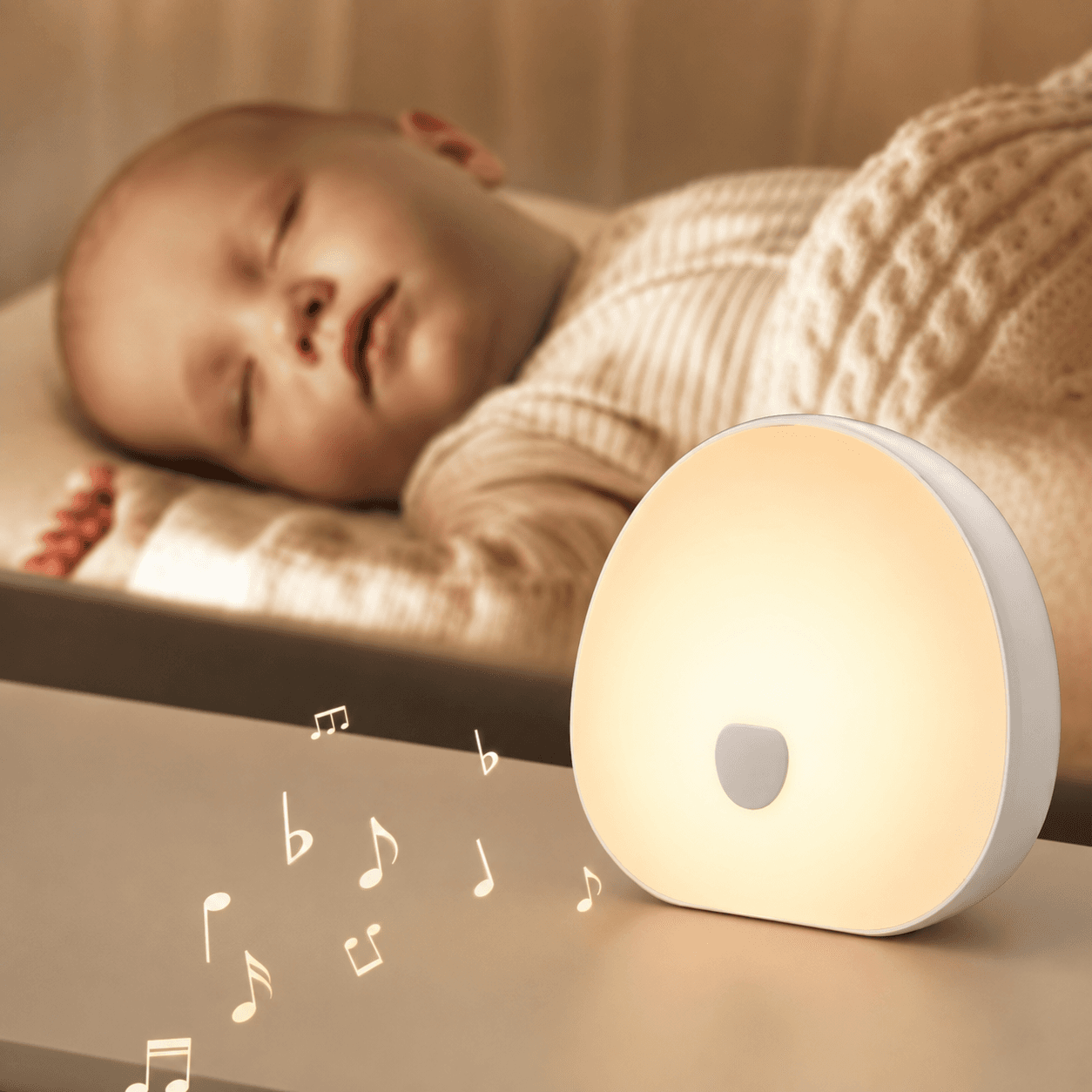 Lampka nocna z białym szumem