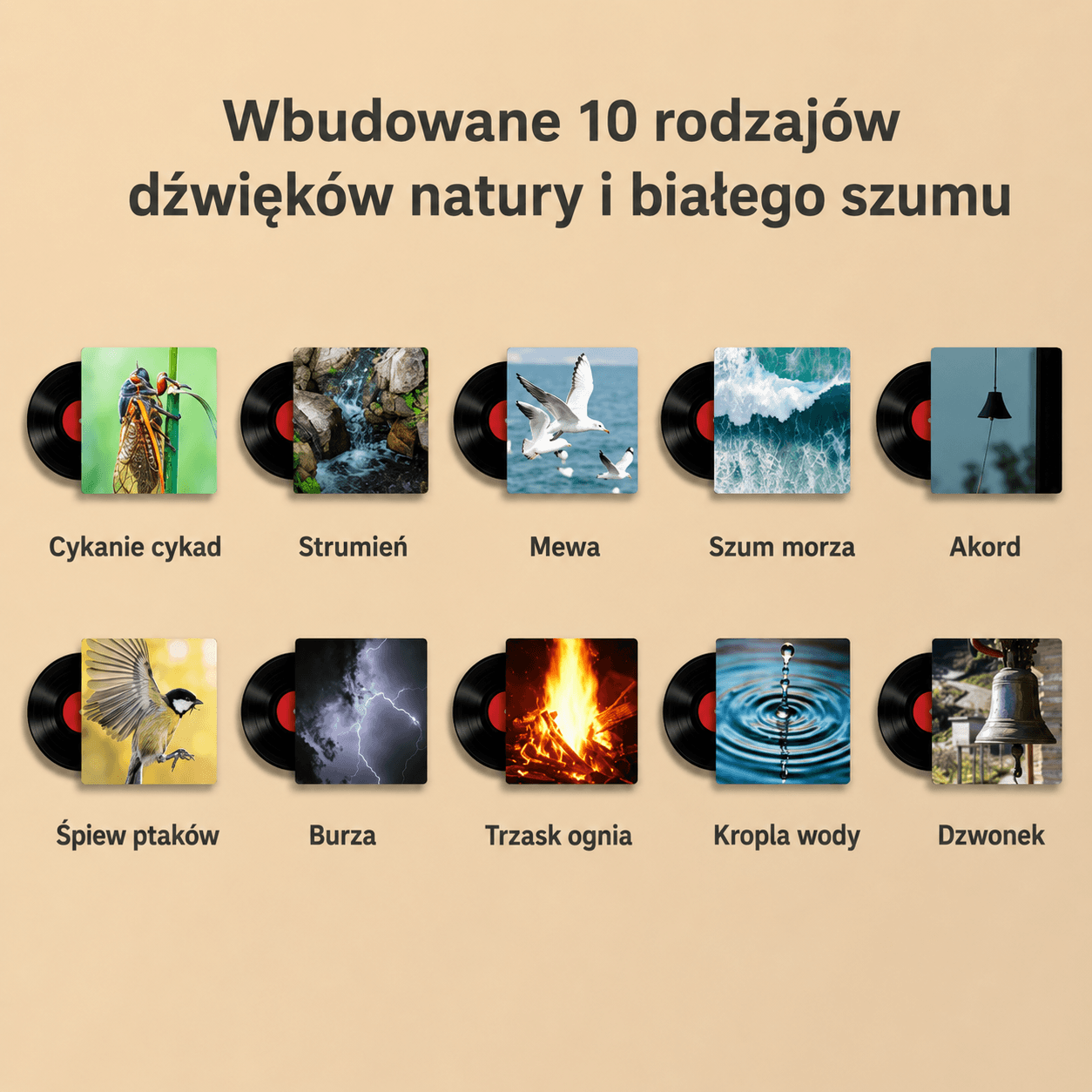 Lampka nocna z białym szumem